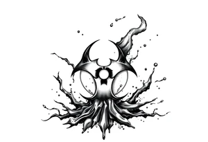 Contagion sign imwith toxic spill behind tattoo idea