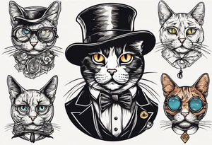 A cat with a monocle tattoo idea
