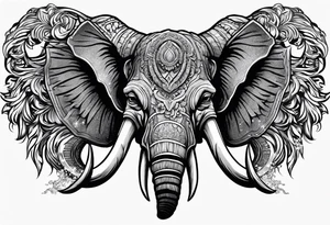 berserk strong mammoth head centerpiece tattoo idea