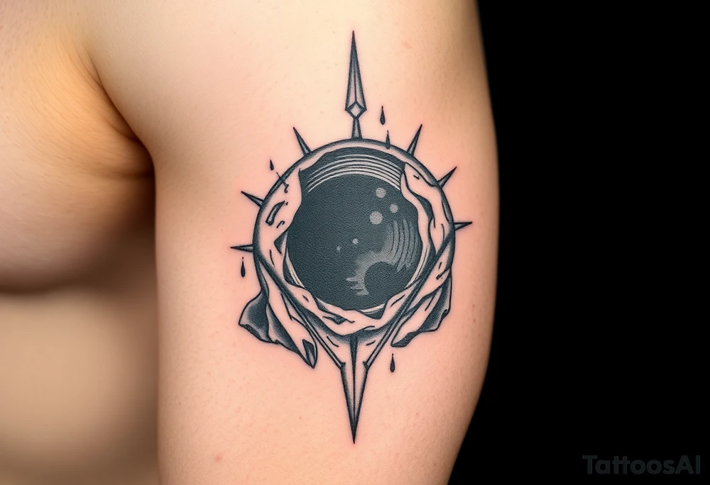 2 different worlds on both sides of a black hole tattoo idea
