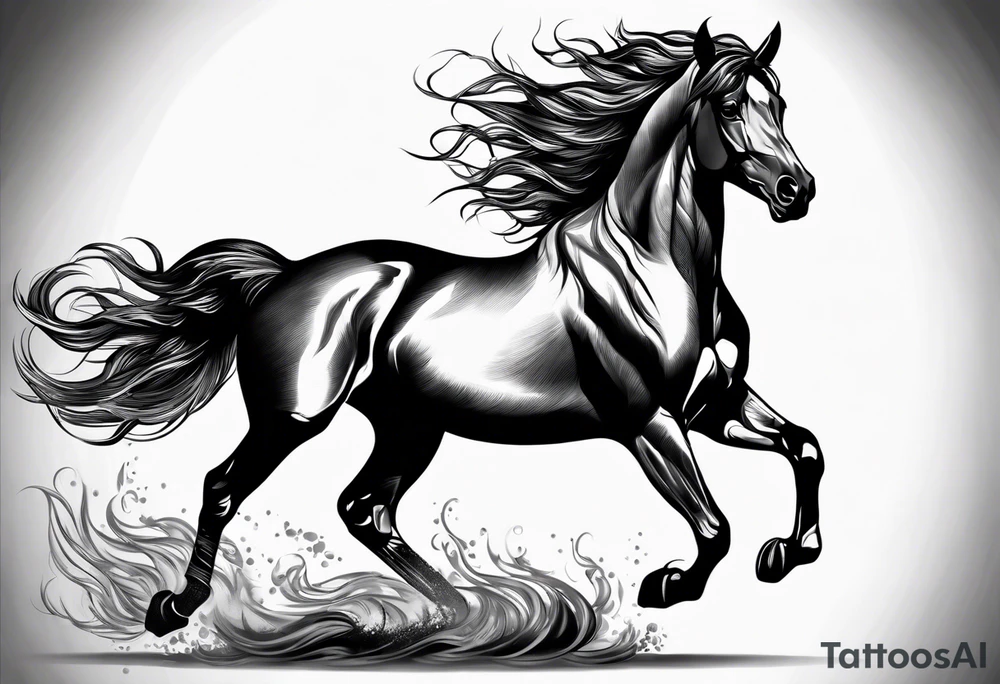 horse made out of fire tattoo idea