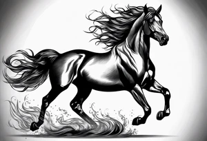 horse made out of fire tattoo idea