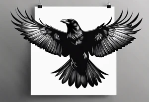 Crow in flight tattoo idea