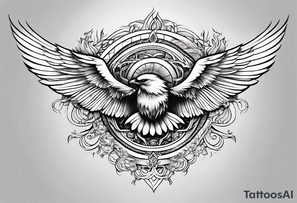 Flying vrow tattoo idea