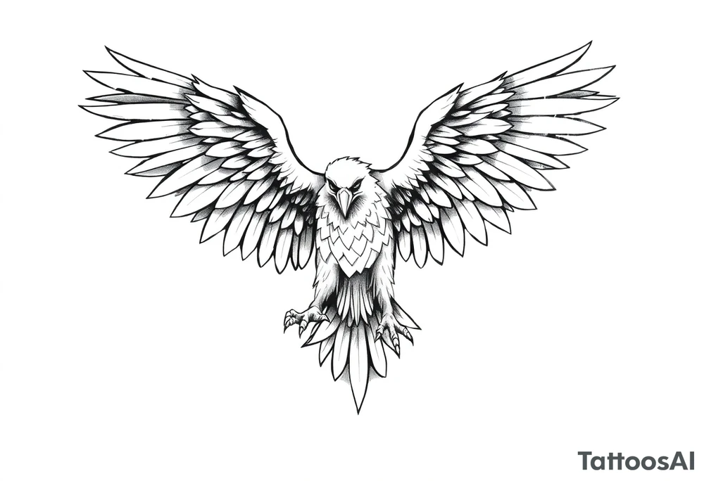 eagle spreading wings tattoo idea