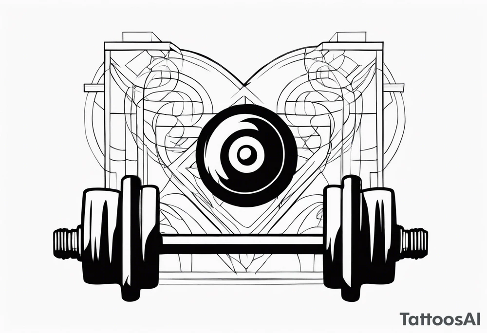 Never ending story dumbbell tattoo idea