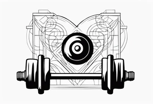 Never ending story dumbbell tattoo idea