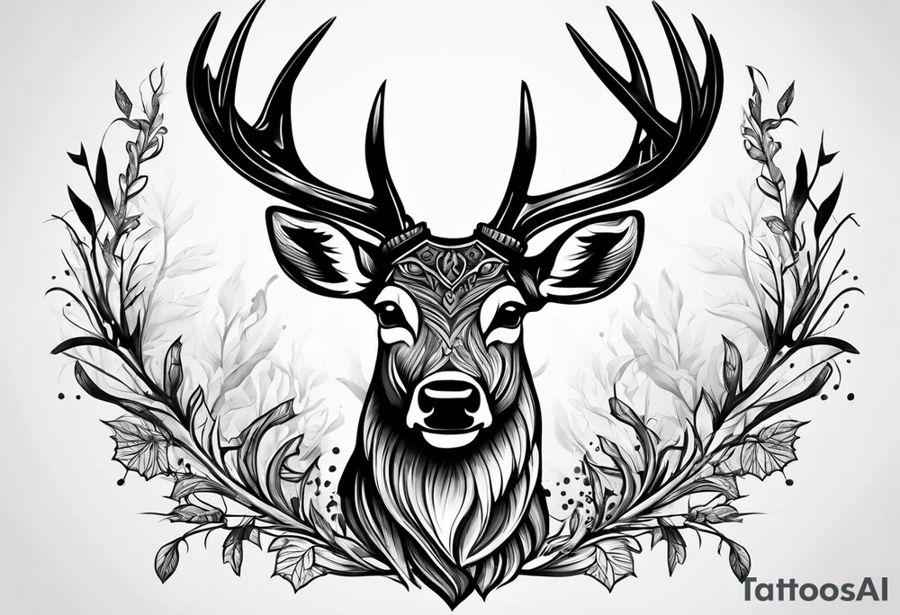 Mule deer head tattoo idea