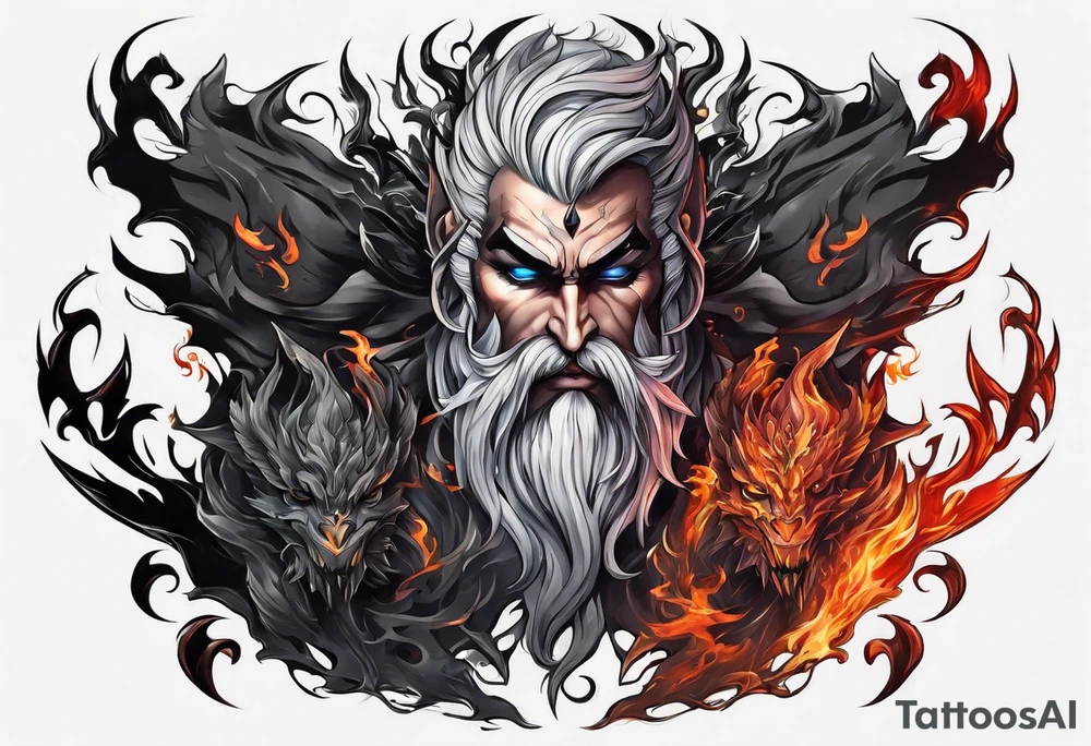 Backout tattoo of Hades half sleeve tattoo idea