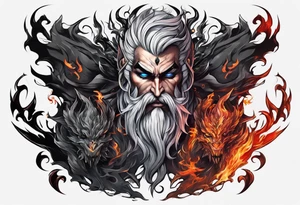 Backout tattoo of Hades half sleeve tattoo idea