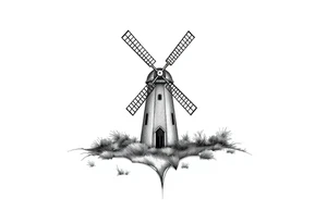 a city of Pointe claire windmill tattoo idea