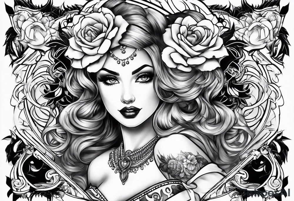 pinup doll tattoo idea