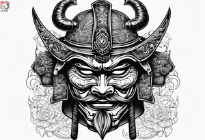 Japenese henya mask samurai tattoo idea