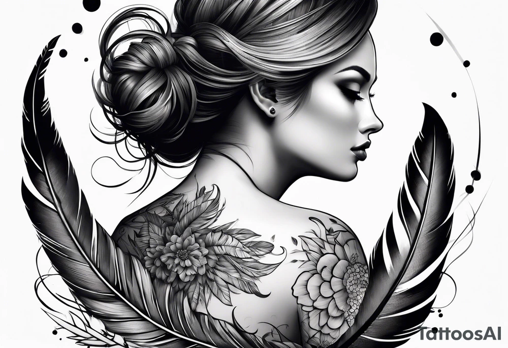 Thin feather tattoo idea
