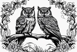 The name 'Teagan Christine' with the date 10/20/2022. All hidden and integrated into the design of an owl. tattoo idea