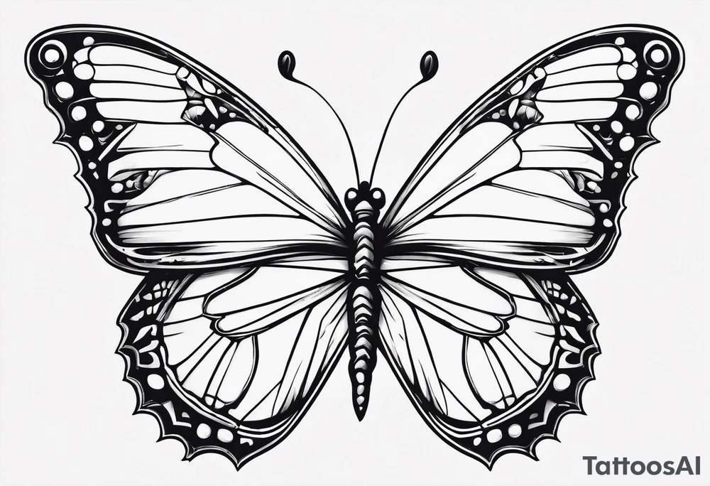 Butterfly with thorns tattoo idea