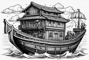 Noah’s ark with the names leticia and Tiffany tattoo idea