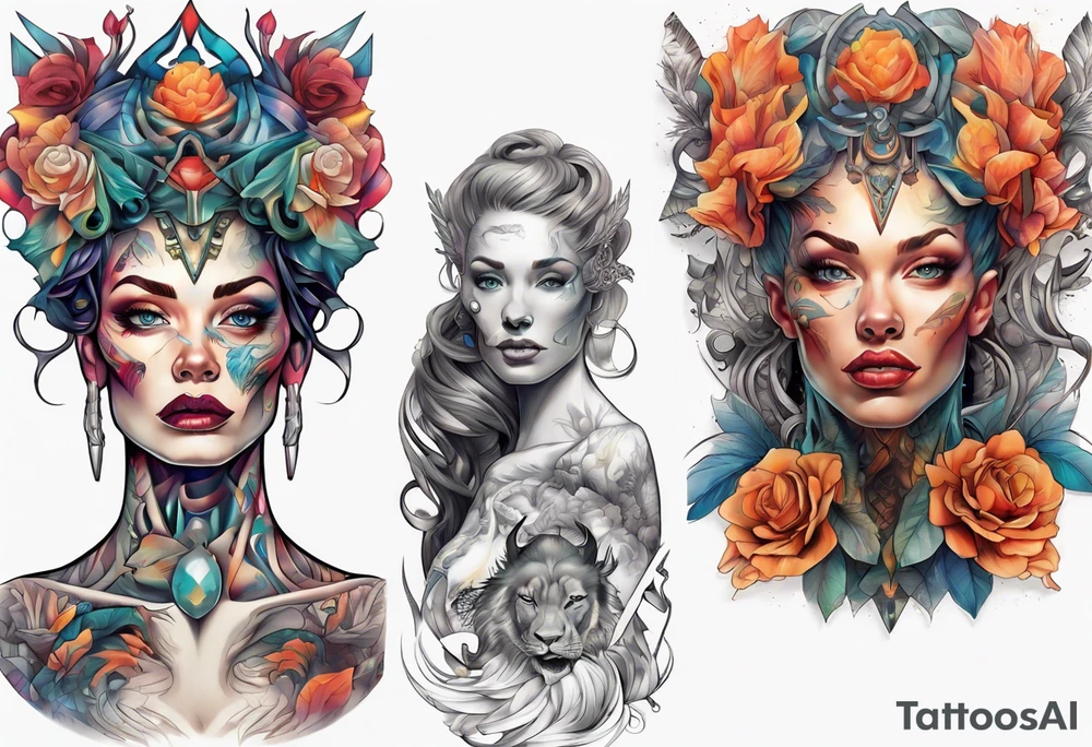 majestic woman by Android Jones tattoo idea