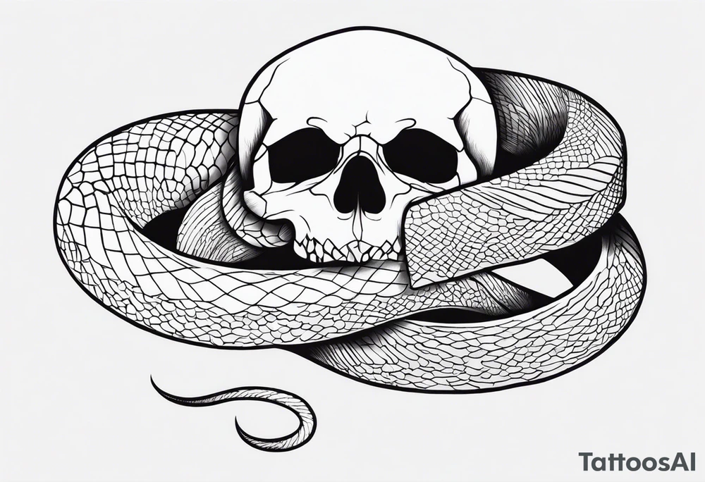A snake wrapped around a skull tattoo idea