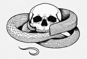 A snake wrapped around a skull tattoo idea