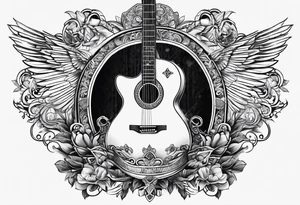 Armor of God with guitar tattoo idea