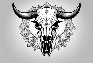 Bull skull tattoo idea