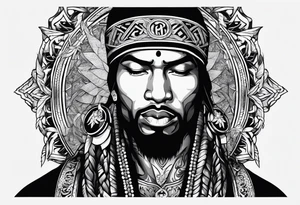 A meditating rap star tattoo idea