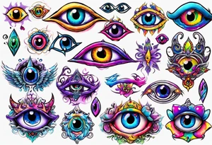 Lisa frank evil eye tattoo idea