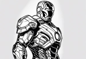 iron man side vieuw tattoo idea