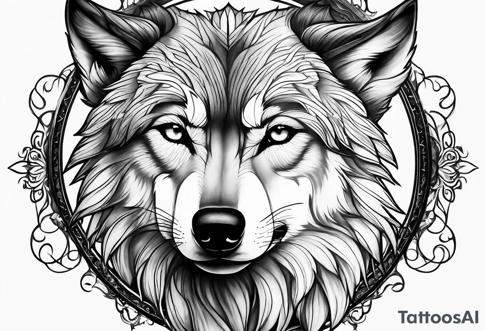Realistic wolf along right side of woman’s body tattoo idea