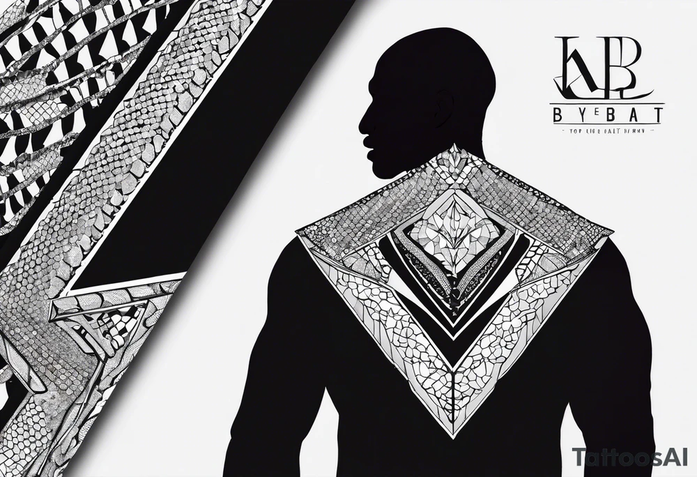 Kobe Bryant "The Sheath" logo made with geometrical snake scales tattoo idea