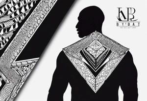 Kobe Bryant "The Sheath" logo made with geometrical snake scales tattoo idea