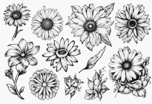 A part of fancy house and a daisy tattoo idea