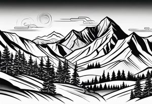 simple hiking mountains tattoo idea