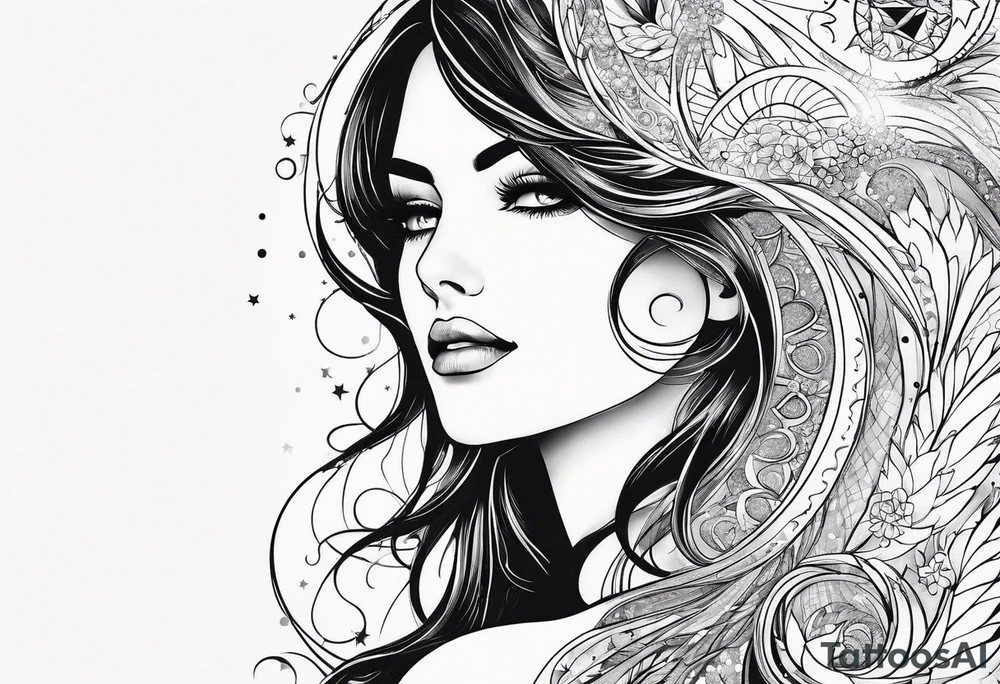 picture 8 by 8 centimeters of the starry sky tattoo idea