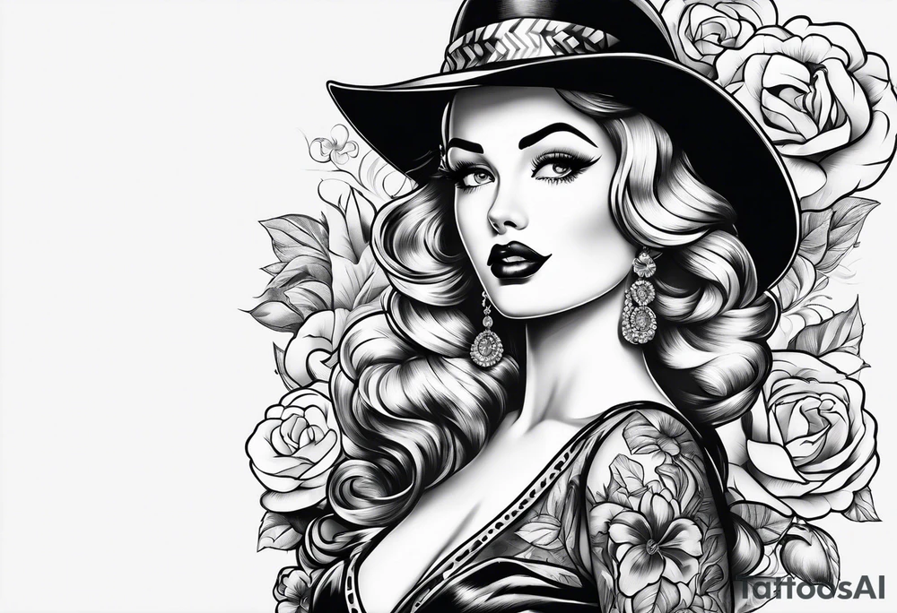 A tribute to 1950s pinup fashion tattoo idea