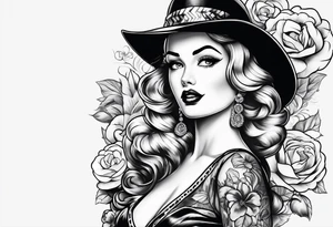A tribute to 1950s pinup fashion tattoo idea