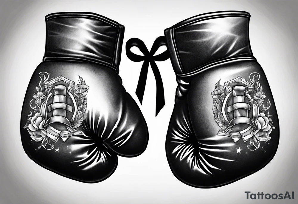 Boxing gloves cancer ribbon chest tattoo tattoo idea