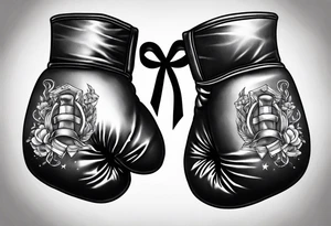 Boxing gloves cancer ribbon chest tattoo tattoo idea