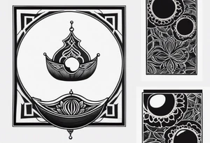 A black only small tattoo of a pearl that would be found in an oyster. Do not include the oyster tattoo idea