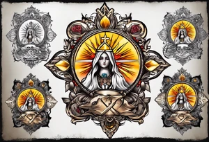 Small Catholic tattoo with a monstrance tattoo idea