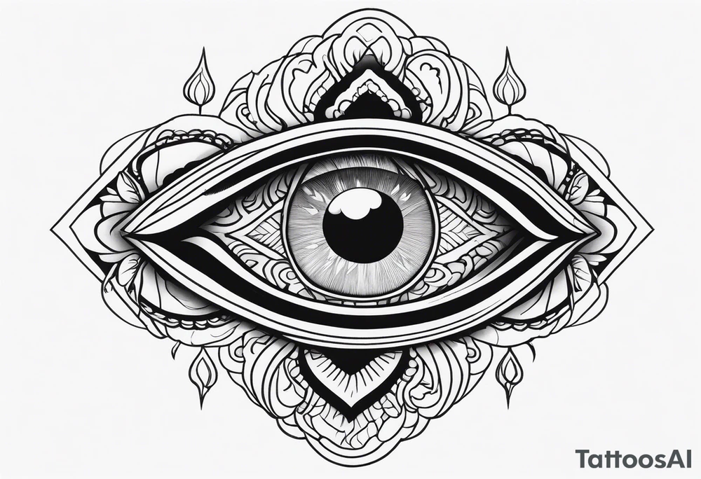 a psychedelic eyes tattoo idea