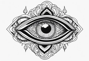 a psychedelic eyes tattoo idea