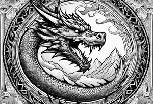 Fire breathing dragon tattoo idea