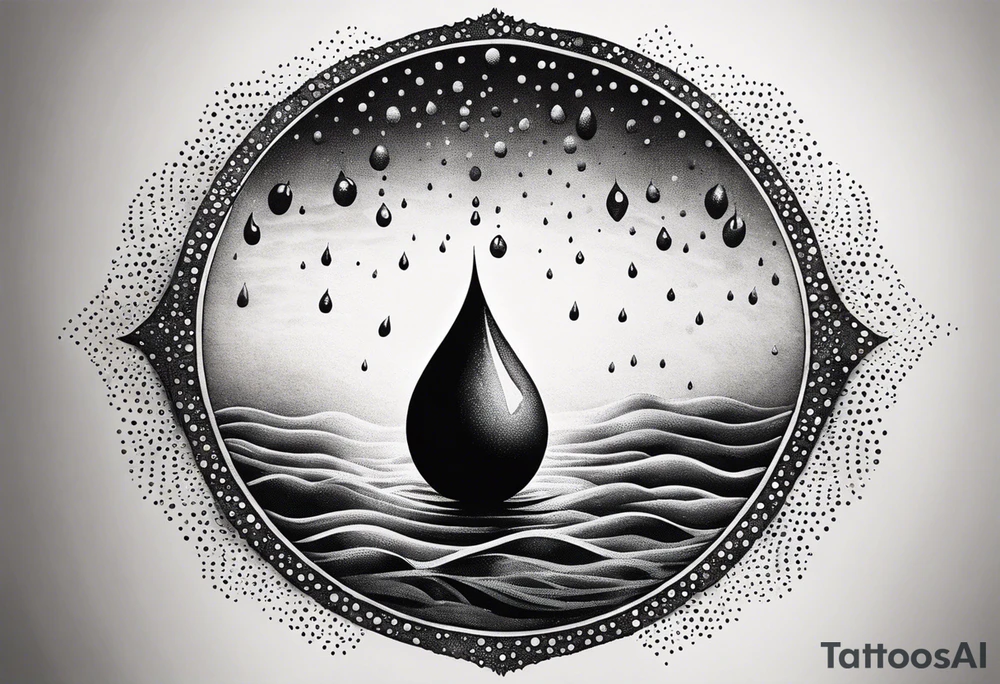 water drop falling into ocean tattoo idea
