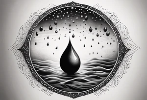 water drop falling into ocean tattoo idea