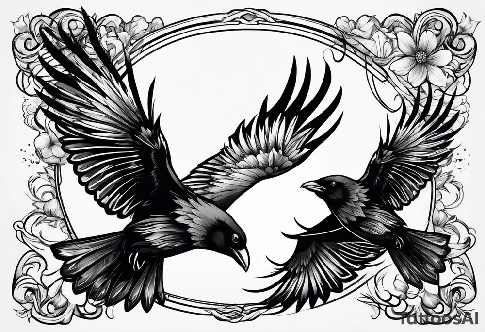 3 crows flying tattoo idea