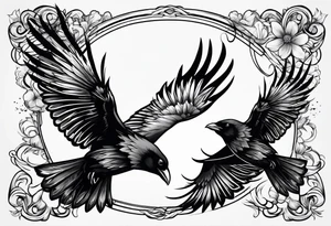 3 crows flying tattoo idea
