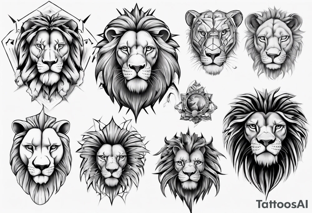 wild king lion tattoo idea