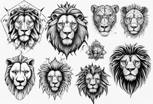 wild king lion tattoo idea